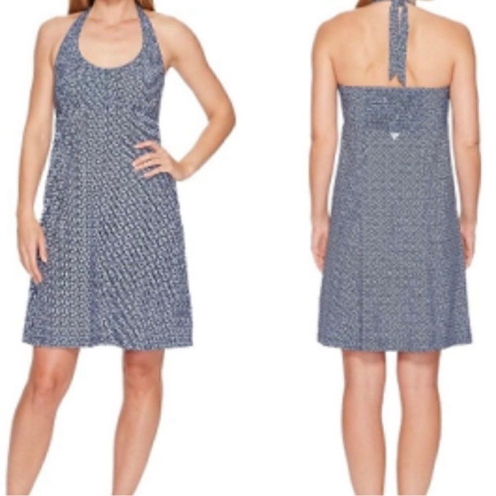 Columbia PFG Armadale Halter Top Dress- UPF40 Green/blue
